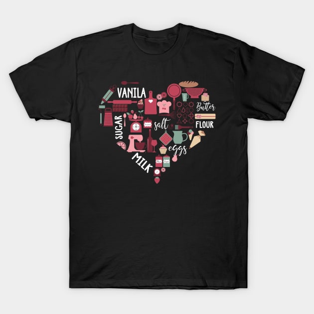 Baking Love Heart T-Shirt by TeddyTees